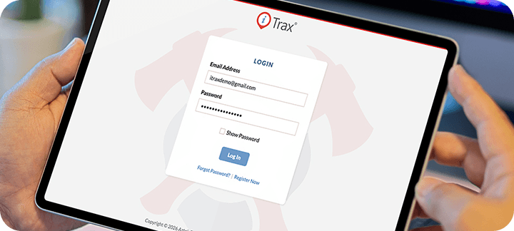 Person Using i-Trax on Tablet